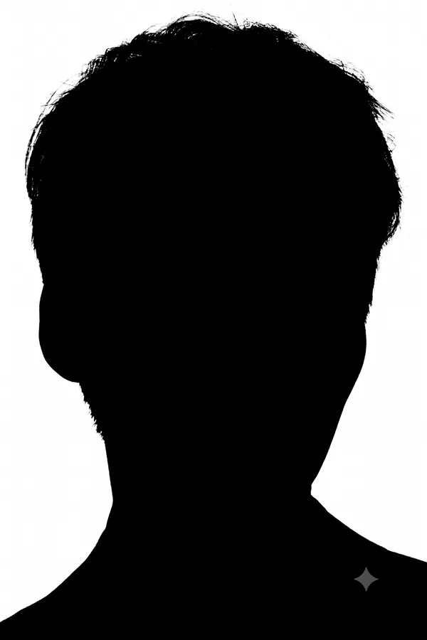 まだ顔の見えない男性の横顔